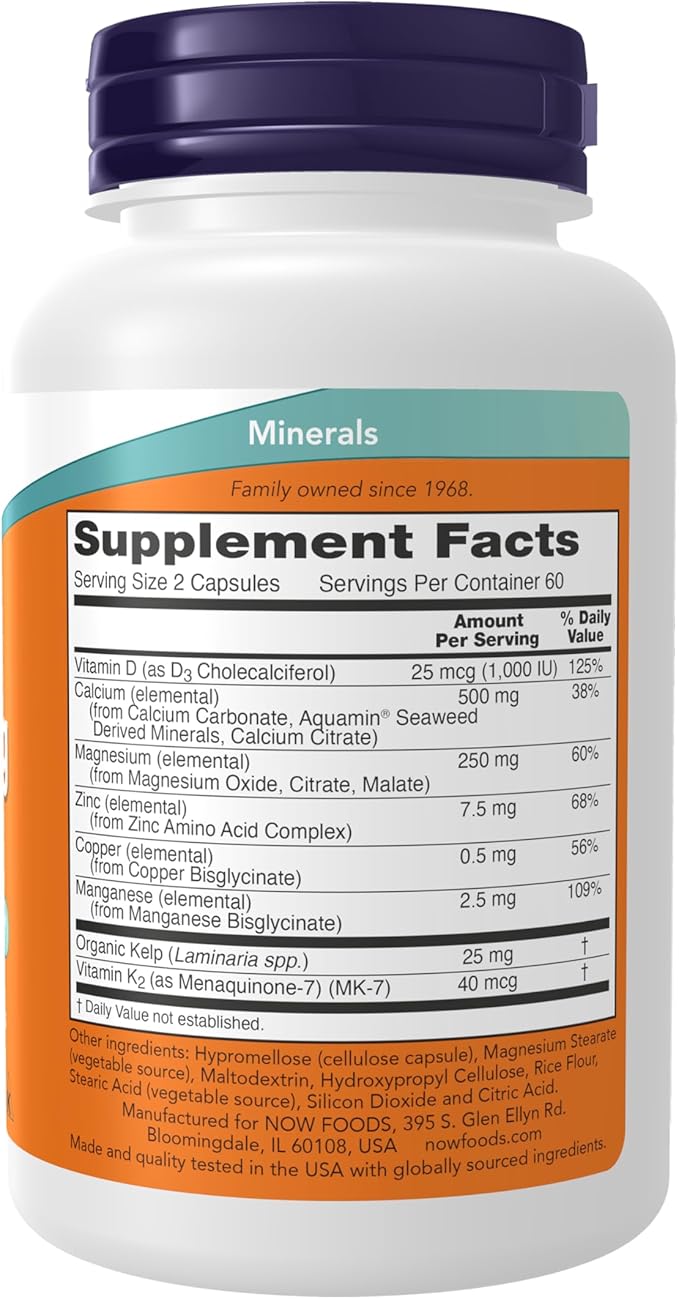 NOW Supplements, Cal-Mag with Zinc, Copper, Manganese and Vitamin D, 120 Capsules