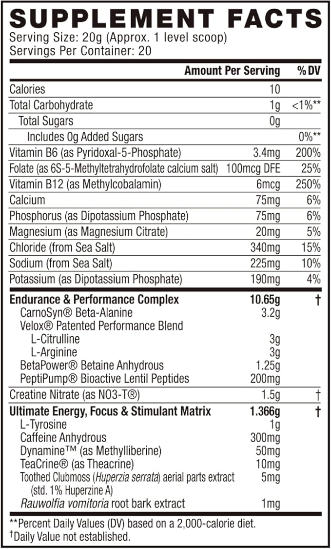 Cellucor C4 Ultimate Pre Workout Powder - Sugar Free Preworkout Energy Supplement for Men & Women - 300mg Caffeine + TeaCrine + Dynamine + Creatine - Frozen Bombsicle, 20 Servings