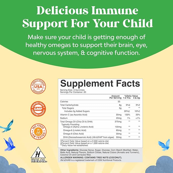 Bundle of Omega 3 Gummies for Kids, Tasty & Delicious and Liquid Multivitamin for Kids Immunity Support - Perfect DHA Omega 3,6,9 Gummies - Liquid Multivitamin Drops with DHA for Kids