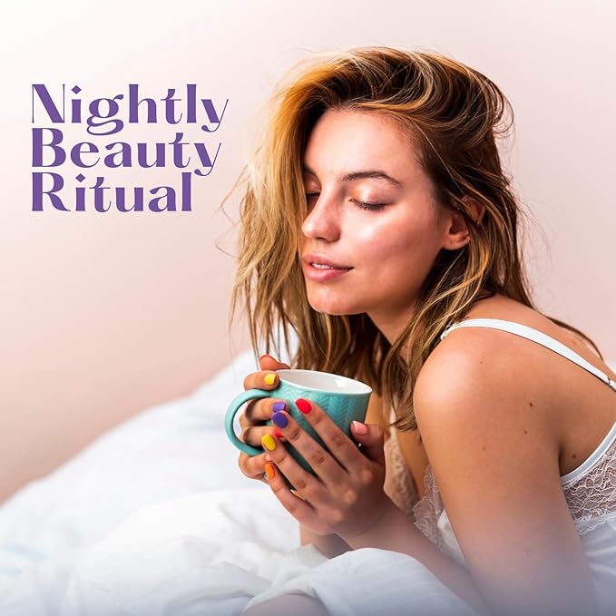 Liquid Collagen with Melatonin | Box with 10 Shots | 6000mg Collagen | Peach Flavor