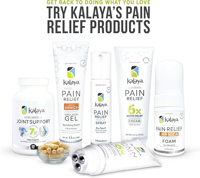Kalaya 7X Joint Support Supplement - Designed by Medical Professionals - for Joints, Bone Health, and Muscle Support - with Turmeric, Collagen, and Vitamin C - 60 ct