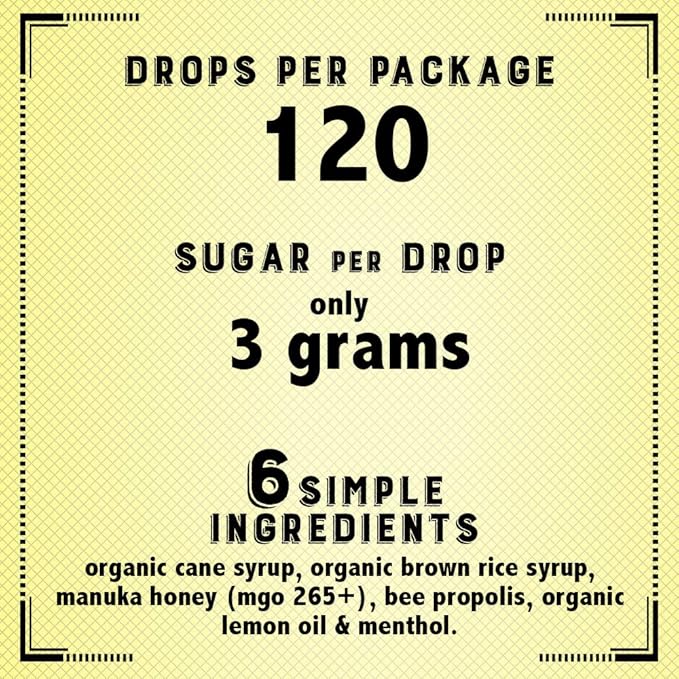Vocal Eze Manuka Honey Lemon UMF 10+ (MGO 265+) Menthol Cough Drops (120) | Lozenges to Relieve Sore, Hoarse, Fatigue, Dryness of Throat | Voice Support, All Natural and Organic Ingredients