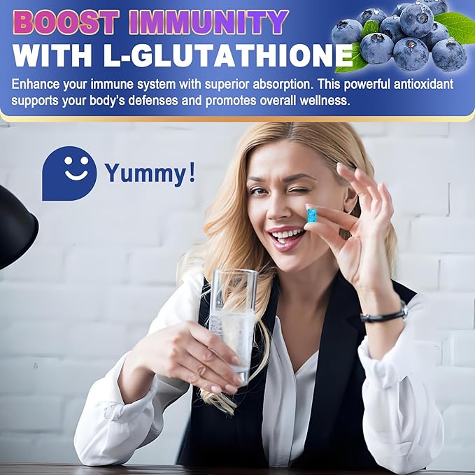 Liposomal Glutathione Gummies Chews, 1100mg Concentrated Formula(Made in USA) - 98% Bioavailable w/Vitamin C, ALA, NAC & Milk Thistle for Antioxidant - Liver Cleanse Detox Supplement, Vegan, 120 ct