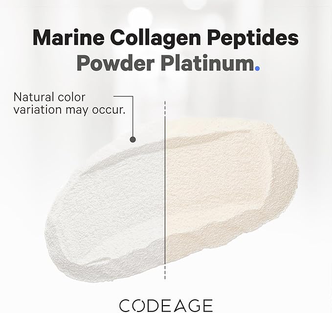Codeage Marine Collagen Protein Powder Supplement Platinum - Biotin 10,000 mcg, Vitamin C, D3 & B6, Keratin, Hyaluronic Acid, Niacin, Wild Caught Hydrolyzed Fish Collagen Peptides - Non-GMO - 11.50 oz