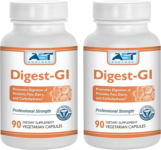 Digest-GI Digestive Enzyme - (90 x 2) Vegetarian Capsules-Digestion and Bloating Relief for Women and Men