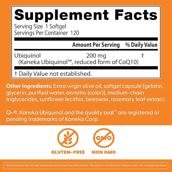 Doctors Best Ubiquinol, Reduced-Form Coenzyme Q1, Non-GMO, Gluten Free, Soy Free 120 Softgels