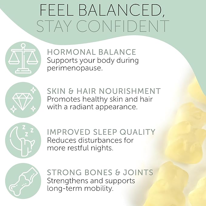 Terramed Just Think Comfort Perimenopause Supplements Women | Premenopausal Gummy Vitamins | Relief for Hormonal Balance & Mood Swings | Supports Menstrual Cycle Regulation | 60 Vegan Gummies