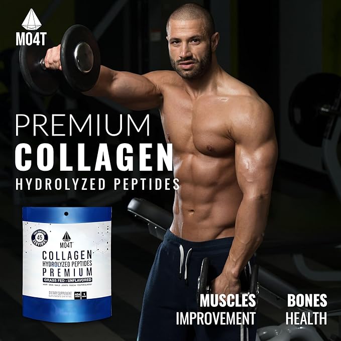 MO4T Collagen Peptides- Collagen Powder- Hydrolyzed Collagen- Grass fed - Colageno Hidrolizado -Unflavored Collagen (1 Pound)