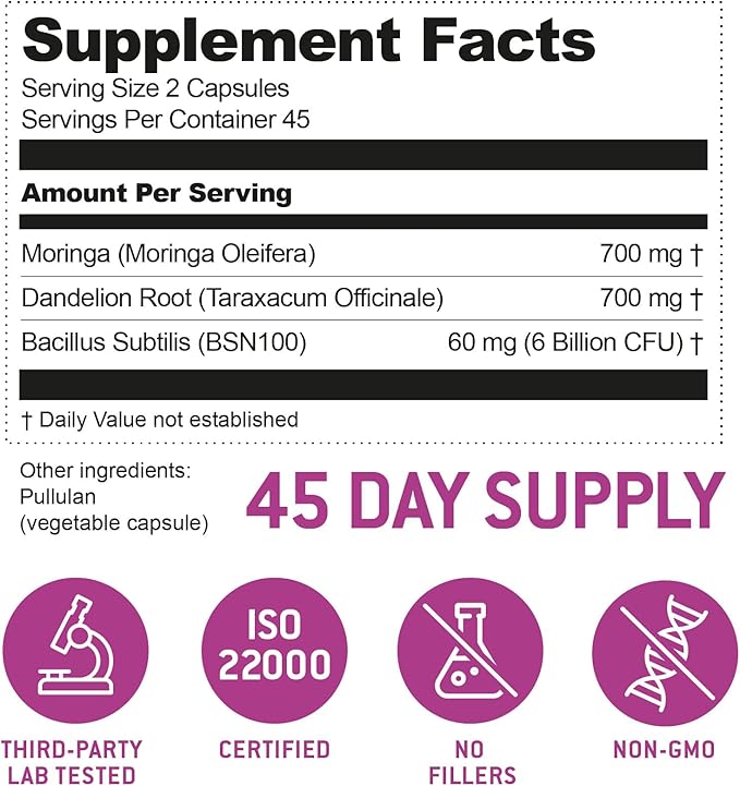 Bacillus Subtilis Spore Based Probiotic — High Potency Strain with Prebiotic for Balanced Belly | Daily Gut Health & Microbiome Support for Family | 6 Billion CFU Per Day | 90 Vegetarian Capsules