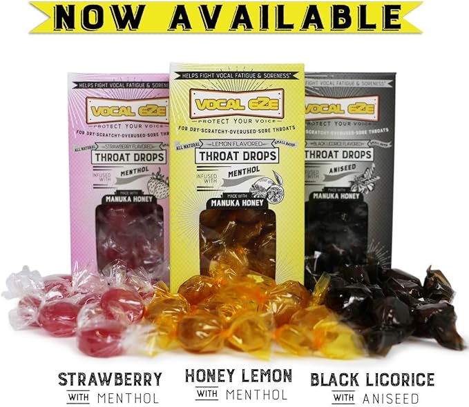 Vocal Eze Voice Saver Kit, Includes Vocal Herbal Throat Spray (1) and (12) Manuka Honey Drops | Relieve Sore, Hoarse, Fatigue, Dryness of Throat | Immune Support, Natural Ingredients (Aniseed)
