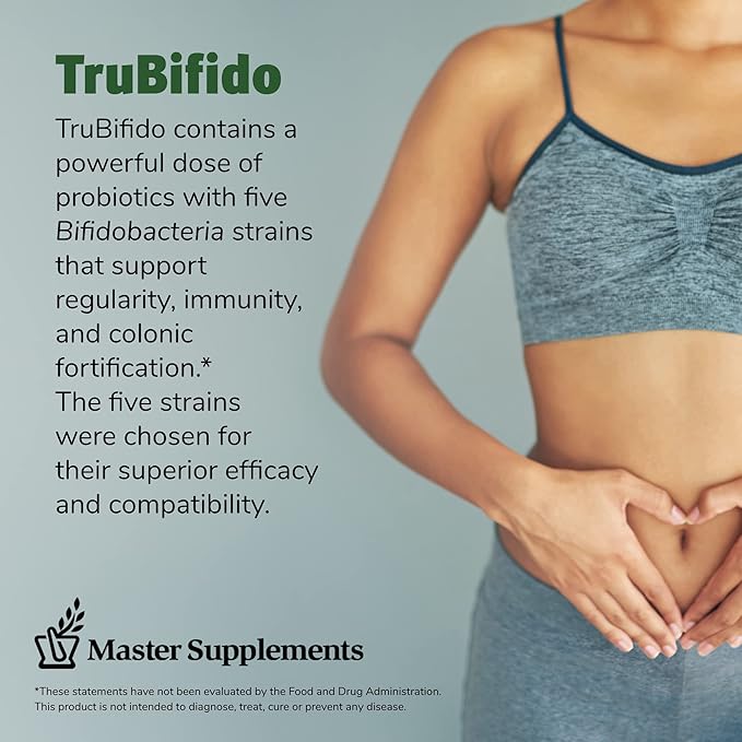 Master Supplements TruBifido - 30 Capsules - Powerful Probiotic for Colon Health & Energy - Immune Booster, Supports Regularity - Gluten Free - 30 Servings