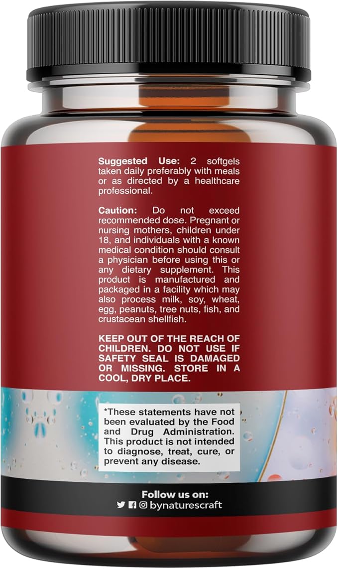 Omega 3 Fish Oil Supplement - EPA DHA Fish Oil Omega 3 Supplement with Immune Booster Brain Vitamins - Burpless 2000 mg per Serving for Mood Boost Liver Support and PMS Relief Support
