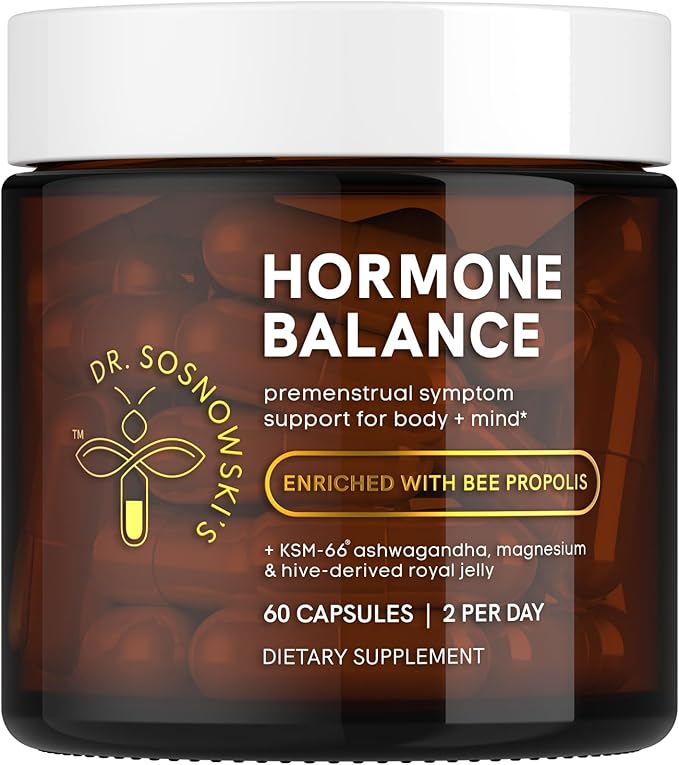 Dr Sosnowski's Hormone Balance Support Dual Body + Mind Cycle Support with Propolis, Vegetable Capsules, 60ct