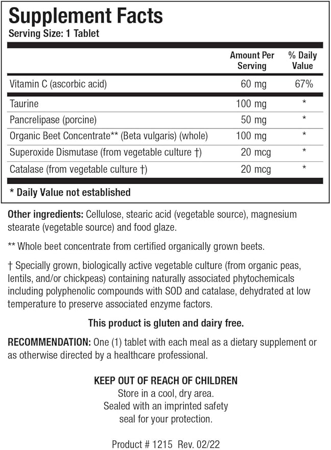 Biotics Research Beta TCP - Natural Nutritional Support for Bile Production, Liver Function, Aids in Fat Digestion & Healthy Cholesterol - Supplies Betaine Organic Beet Concentrate - 90 Tablets