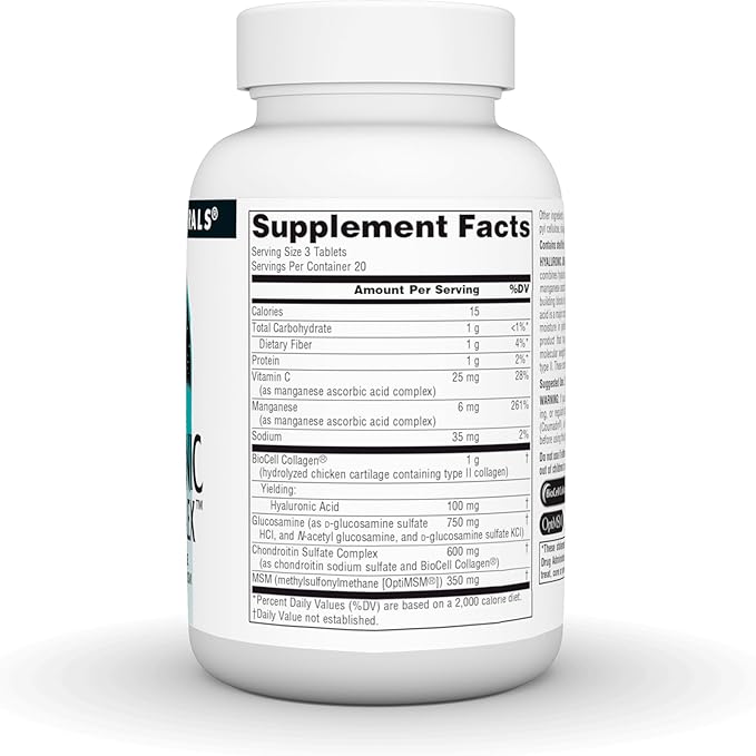 Source Naturals Hyaluronic Joint Complex with Glucosamine, Chondroitin & MSM Extra Strength - 60 Tablets