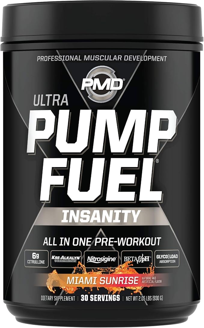 PMD Sports PMD Sports Ultra Pump Fuel Insanity - Pre Workout - Miami Sunrise (30 Servings) & PMD Sports Omega Cuts Elite Thermogenic Fat Burner (90 Softgels)