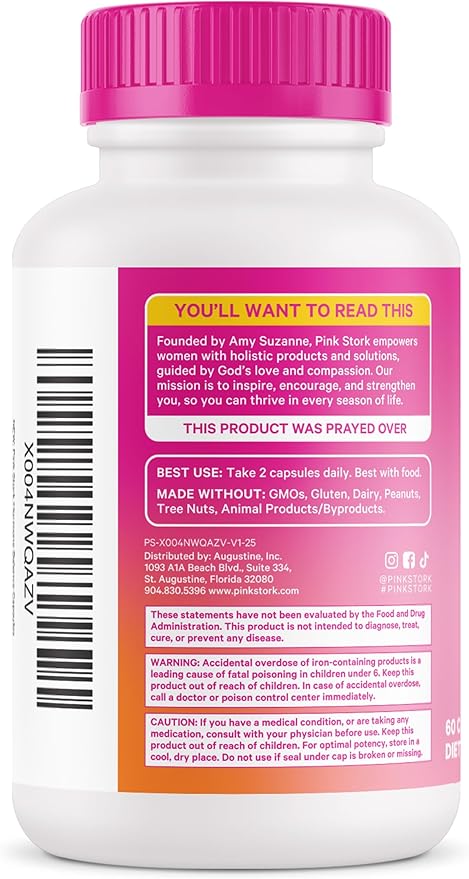 Pink Stork Hormone Balance Multivitamin - Hormone Balance for Women, PMS and Period Relief, Perimenopause, Menopause + Mood Support Supplements, Vitex + Saffron, 60 Capsules