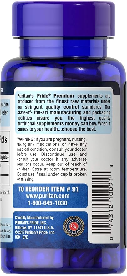 Puritan's Pride L-Arginine 500 mg, Heart Health Support, 100 Count