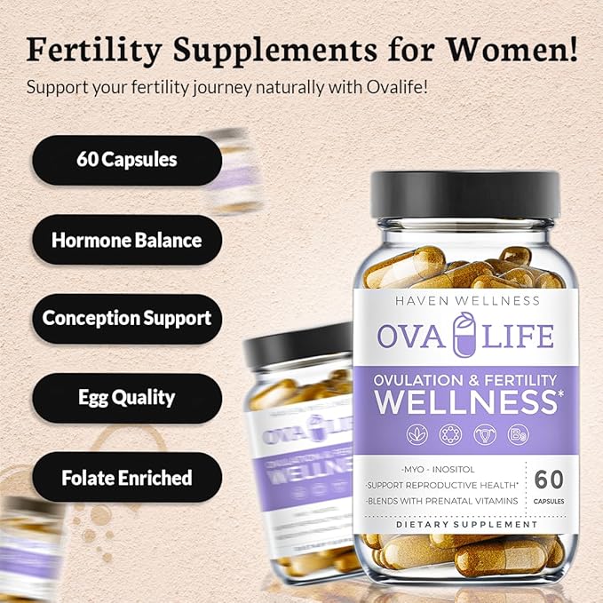 Fertility Supplements for Women - Hormone Balance & Ovarian Support -60 Capsules - Conception Vitamins with Folate - Pregnancy & Ovulation Support -22 Key Nutrients for Her Egg Quality