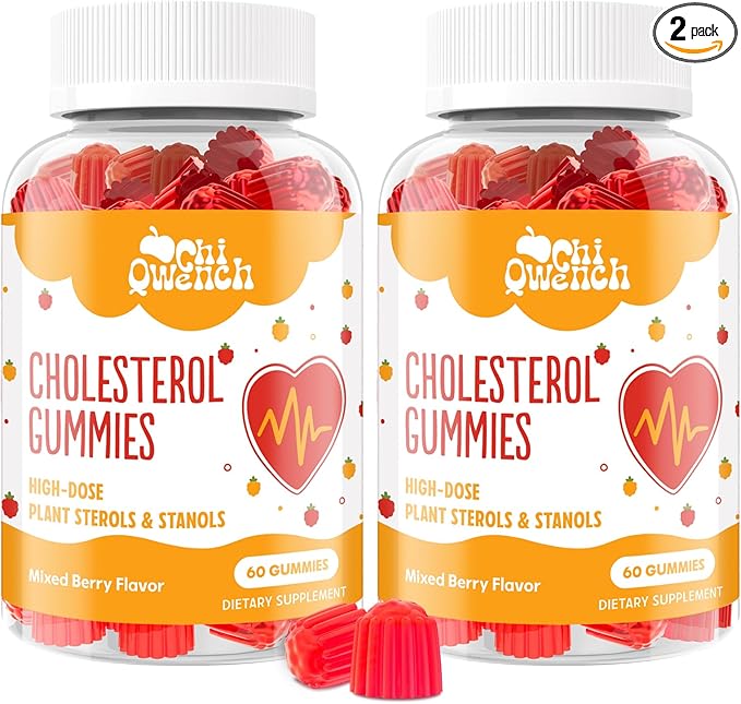Cholesterol Supplements with 1500 Mg Plant Sterols & Stanols, Cholesterol Support Gummies, Cholesterol Complex Gummies, Maintains Normal Levels, Mixed Berry Flavor, 120 Count