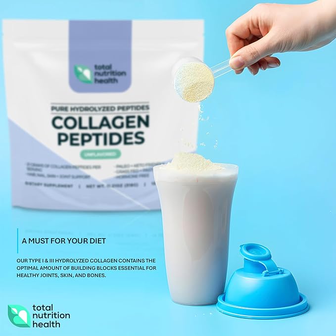 Collagen Peptides Powder – 11oz Unflavored – Pure Grass Fed Collagen Protein with Vitamin C, B3, B6, B12, Biotin for Hair, Nails, Skin and Joint Support – Non-GMO, Sugar-Free
