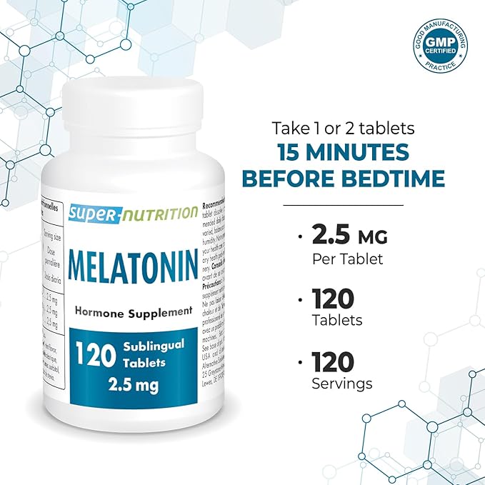 Supersmart - Melatonin 2.5mg (Ultra Fast Acting) - Natural Melatonin Fast Dissolve Supplement | Natural Mint Flavor | Non-GMO - Sugar & Gluten Free - 60 Sublingual Tablets