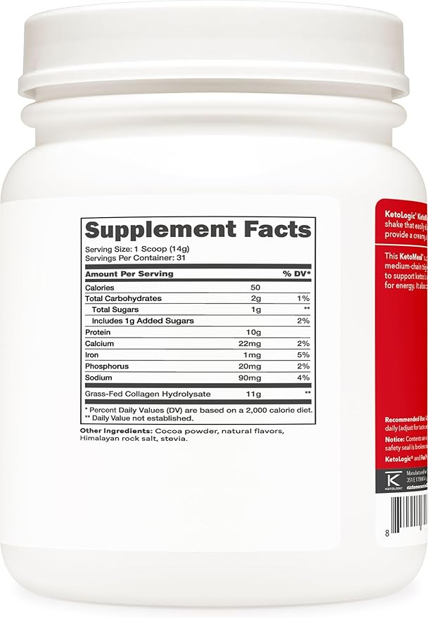 Ketologic Grass Fed Collagen (Chocolate Flavor 1LB)