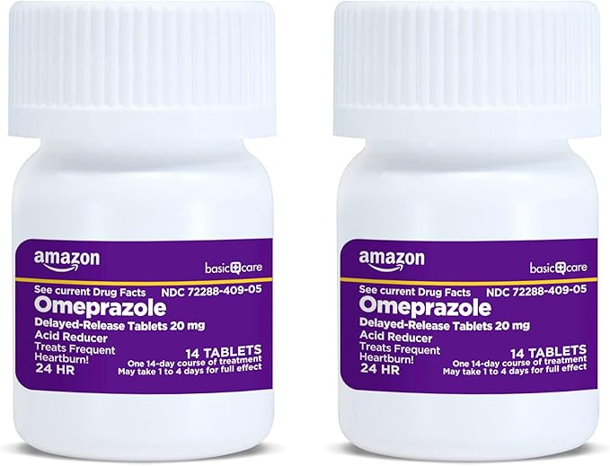 Amazon Basic Care Omeprazole Delayed Release Tablets 20 Mg, 28 Count (Packaging may vary)