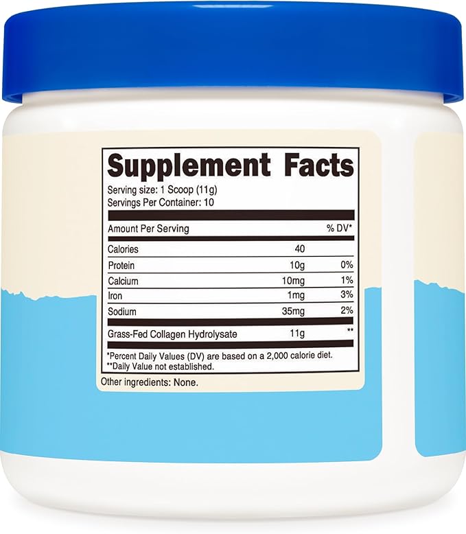 Nutricost Collagen Peptides Powder 4 oz (Unflavored) Type I, Type III Collagen - Grass-Fed, Gluten Free and Non-GMO