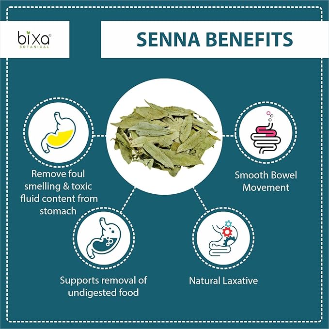 bixa BOTANICAL Senna Leaves Powder (Cassia angustifolia), Natural Herbal Laxative | Relief from Occasional Constipation | Gluten Free, Non-GMO, Steam Sterlized, Vegan, 100% (35.2 Ounce (Pack of 1))