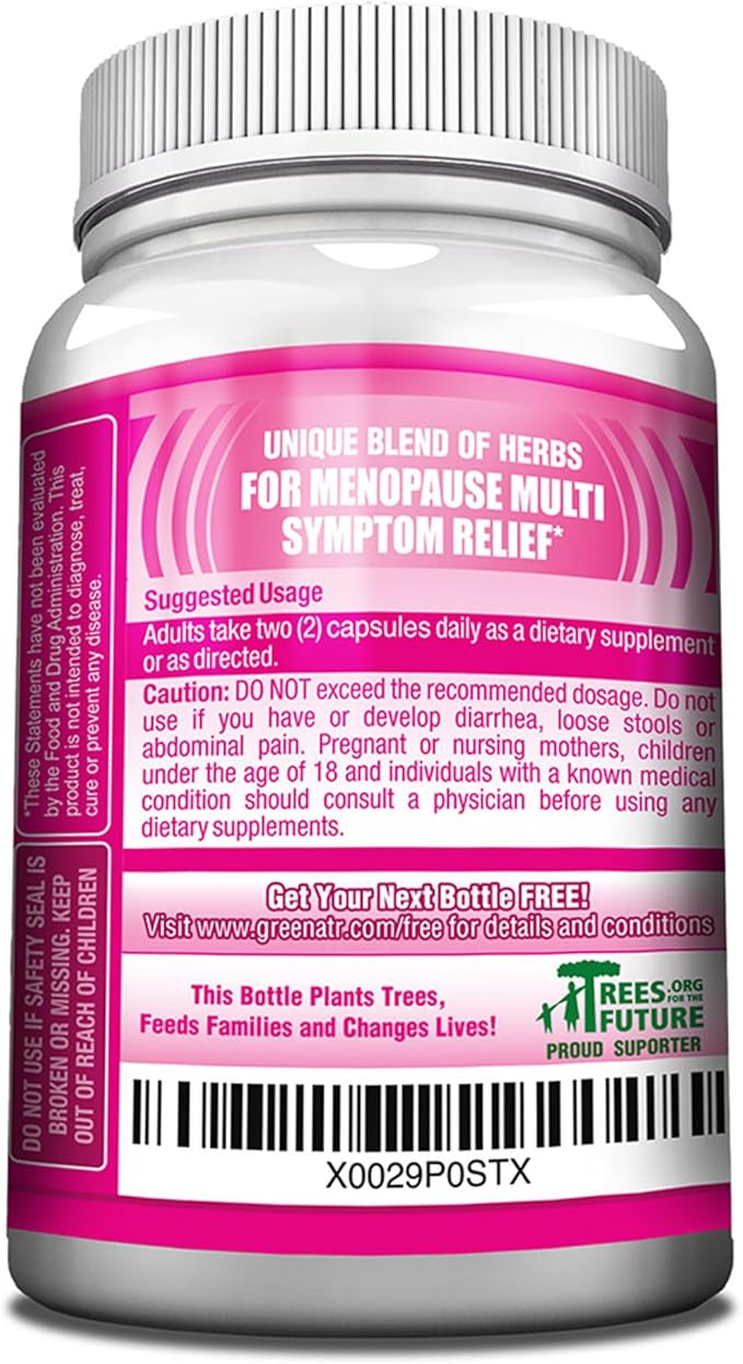 Herbal Menopause Support Complex for Hot Flashes, Night Sweats & Mood Swings Relief. Promotes Balanced Hormone Levels - Black Cohosh, Dong Quai, Licorice Root & Kelp Leaves (12 Bottles)
