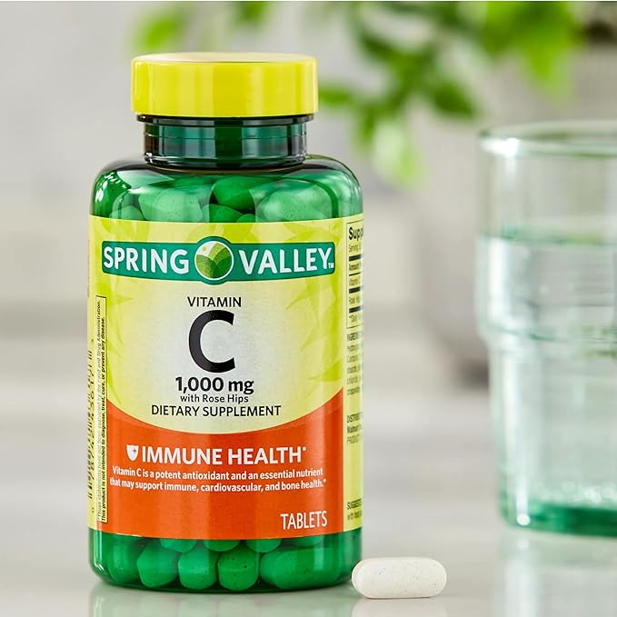 Spring Valley Vitamin C 1000mg with Rose HIPS Tablets Dietary Supplement, 500 Count, Antioxidant Protection* (Pack of 1)