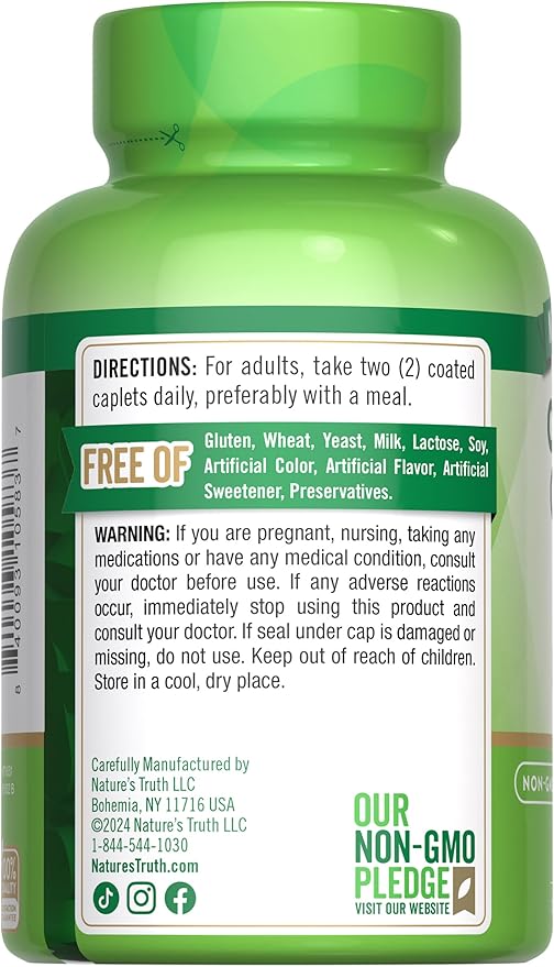 Nature's Truth Calcium Citrate with Vitamin D3 | 100 Caplets | Vegetarian, Non-GMO & Gluten Free Supplement