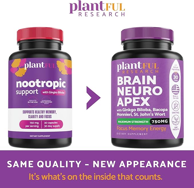 Nootropic Brain Supplement For Focus, Energy, Memory & Clarity Booster | Fast Absorption Brain Vitamins For Adults – Nootropics Pills With Ginkgo Biloba, St Johns Wort, Bacopa Monnieri