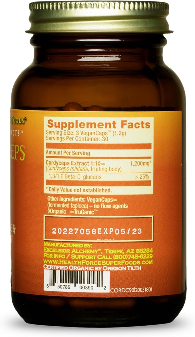 HealthForce SuperFoods Integrity Extracts Cordyceps – Capsules - 90 Vegan Capsules