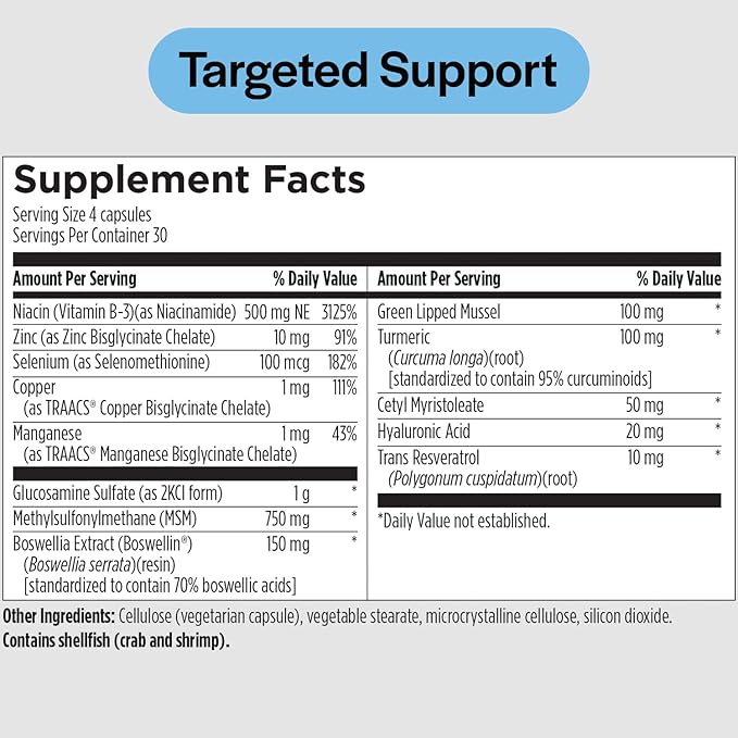 PureFormulas Joint Care + - Premium Joint Support Supplement with Hyaluronic Acid, Glucosamine, MSM, Green Lipped Mussel, Turmeric & More - Non-GMO Formula for Adults (120 Capsules)