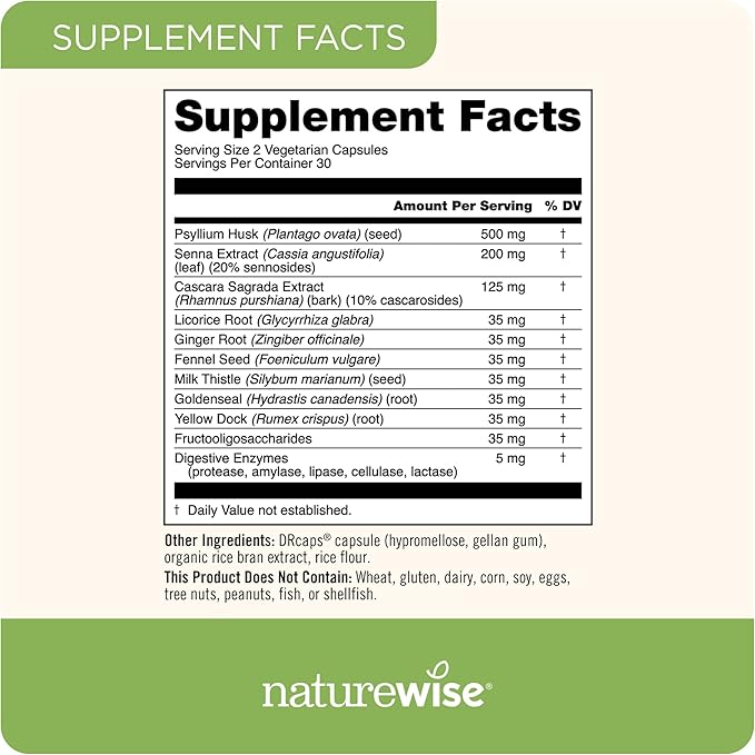 NatureWise Enhanced Collagen Peptides (45 Servings) - Hydrolyzed Type I & III + NatureWise Total Colon Care Fiber Cleanse with Herbal Laxatives, Prebiotics, & Digestive Enzymes