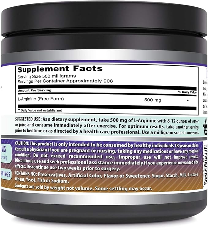 Amazing Formulas L-Arginine Powder Supplement | Non-GMO | Gluten Free | Made in USA (1 Lb)