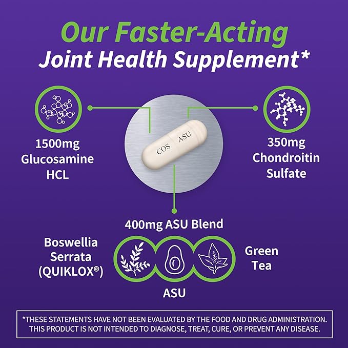 Nutramax Cosamin® ASU Joint Health Supplement with Glucosamine, Chondroitin & ASU for Men’s & Women's Joint Health, 230 Capsules