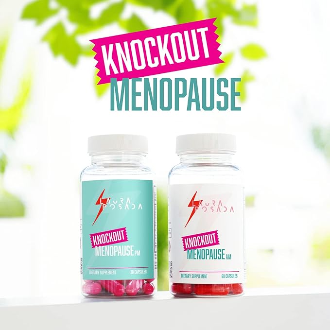 Knockout Menopause AM/PM Natural Relief Bundle Menopause Supplements for Women, Natural Menopause + Perimenopause Multi-Symptom Relief for Daytime and Nighttime Symptoms (1 Month Supply) (Bundle)