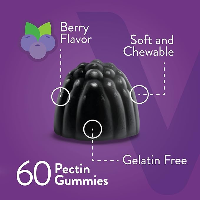 Viteey Sambucus Elderberry Gummies for Adults – Elderberry Vitamin C and Zinc Immunity Gummies - Vegan, Gluten-Free – 60 Count
