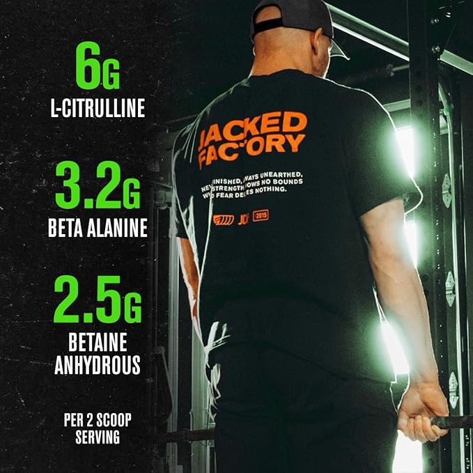 Jacked Factory NITROSURGE Pre Workout Supplement - Instant Strength Gains & Intense Pumps (30 Servings, Sour Peach Rings) & Creatine Monohydrate for Muscle Growth (30 Servings, Unflavored)