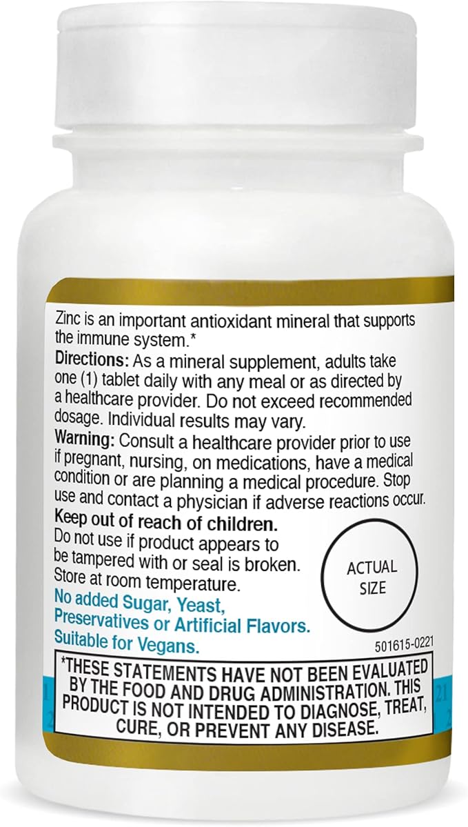 21st Century Healthcare Zinc Citrate Tablets 50mg, 60 Count (Pack of 2)
