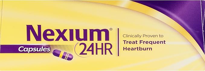 Nexium 24HR Acid Reducer Heartburn Relief Capsules for All-Day and All-Night Protection from Frequent Heartburn, Heartburn Medicine with Esomeprazole Magnesium - 42 Count