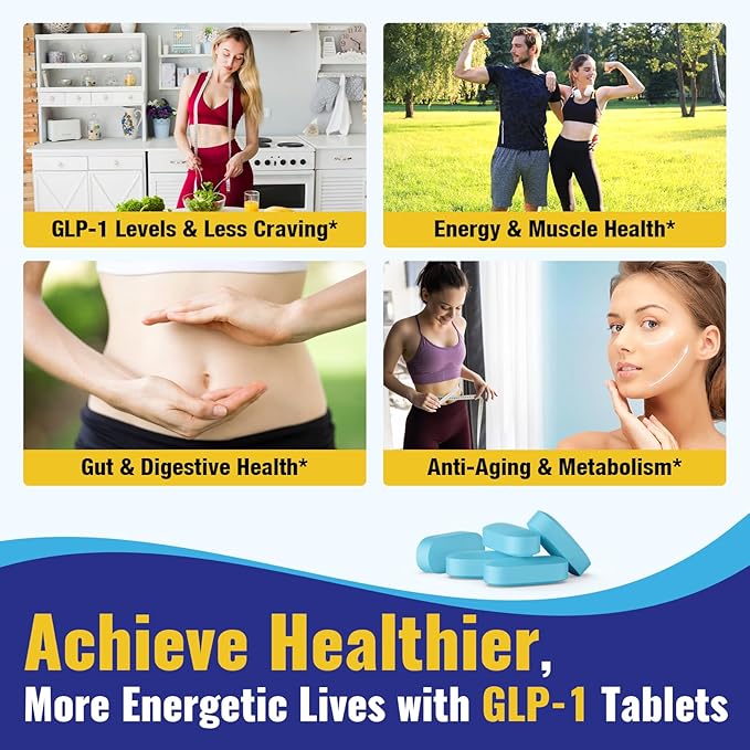 GLP-1 Supplement for Women & Men, Natural GLP-1 Support, 26 in 1 with Akkermansia Probiotic, Berberine, Inulin, Turmeric, HMB, GLP1 for GLP 1 Levels, Metabolism*, Digestive & Gut Health - 60 Count