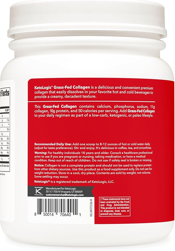 Ketologic Grass Fed Collagen (Chocolate Flavor 1LB)