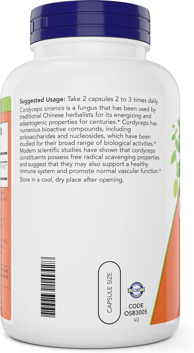 NOW Foods Cordyceps 200 Capsules (Pack of 2)