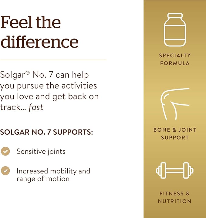 Solgar No. 7, 60 Vegetable Capsules - Joint Support & Comfort - Increased Mobility & Flexibility - Supplement for Men & Women - With Ester-C Vitamin C - Gluten-Free, Non GMO, Dairy Free - 60 Servings