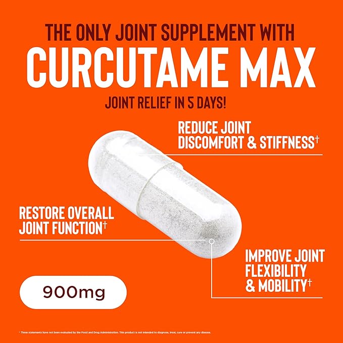 Relaxium Flexium Fast Acting Joint Support, Drug-Free, with CurcuTame Blend, Supports Joint Flexibility and Function, 60 Capsules