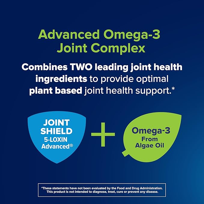Osteo Bi-Flex Advanced Omega-3 Joint Complex, Plant-Based Algae Oil, Joint Support Supplement, 80 Count Softgels